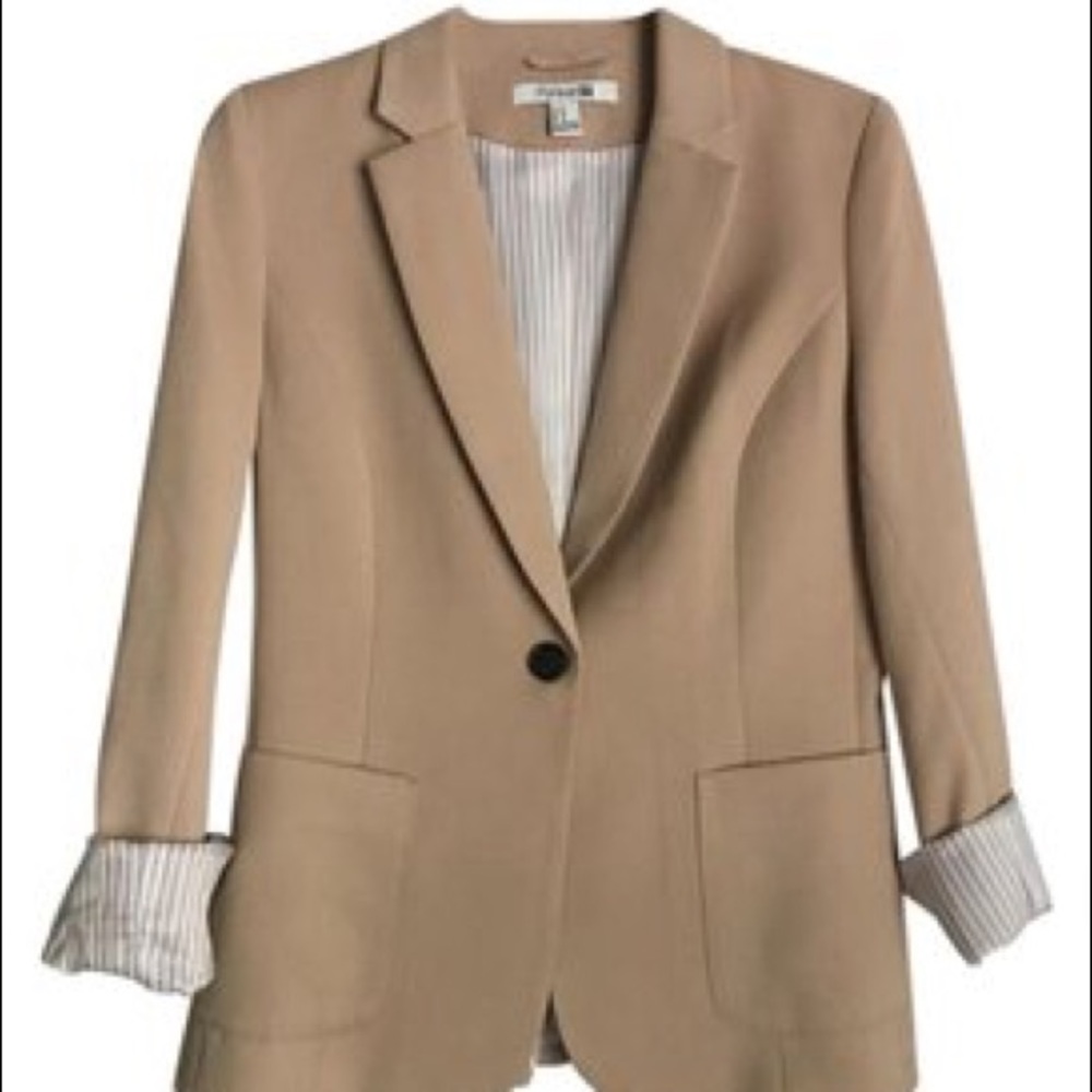 Forever 21 striped tan formal blazer L